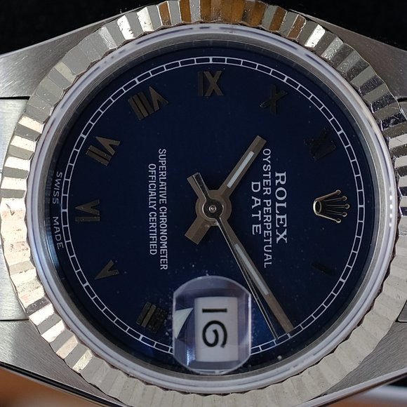 Rolex Datejust 69174 Factory Blue Dial 26mm Watch - Picture 6 of 14